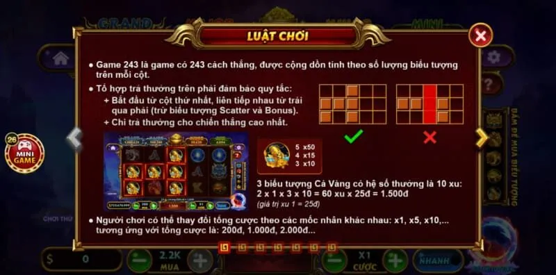 Luật chơi cơ bản của tựa game Kho Báu Tứ Linh