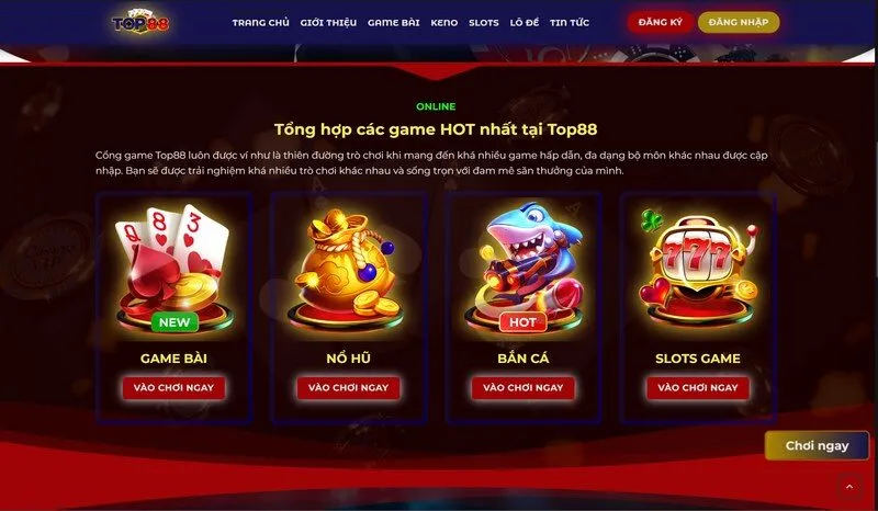 TOP88 luôn nắm bắt được xu hướng, công nghệ, sản phẩm giải trí đáp ứng tối ưu nhu cầu của người chơi.