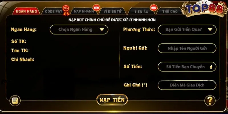 Hướng dẫn nạp tiền nhanh siêu tiện lợi